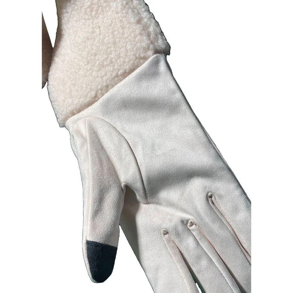 Kookaburra By Ugg NWT Large Ladies Pink Gloves Fluff Cuffs Smart Phone Fingertip